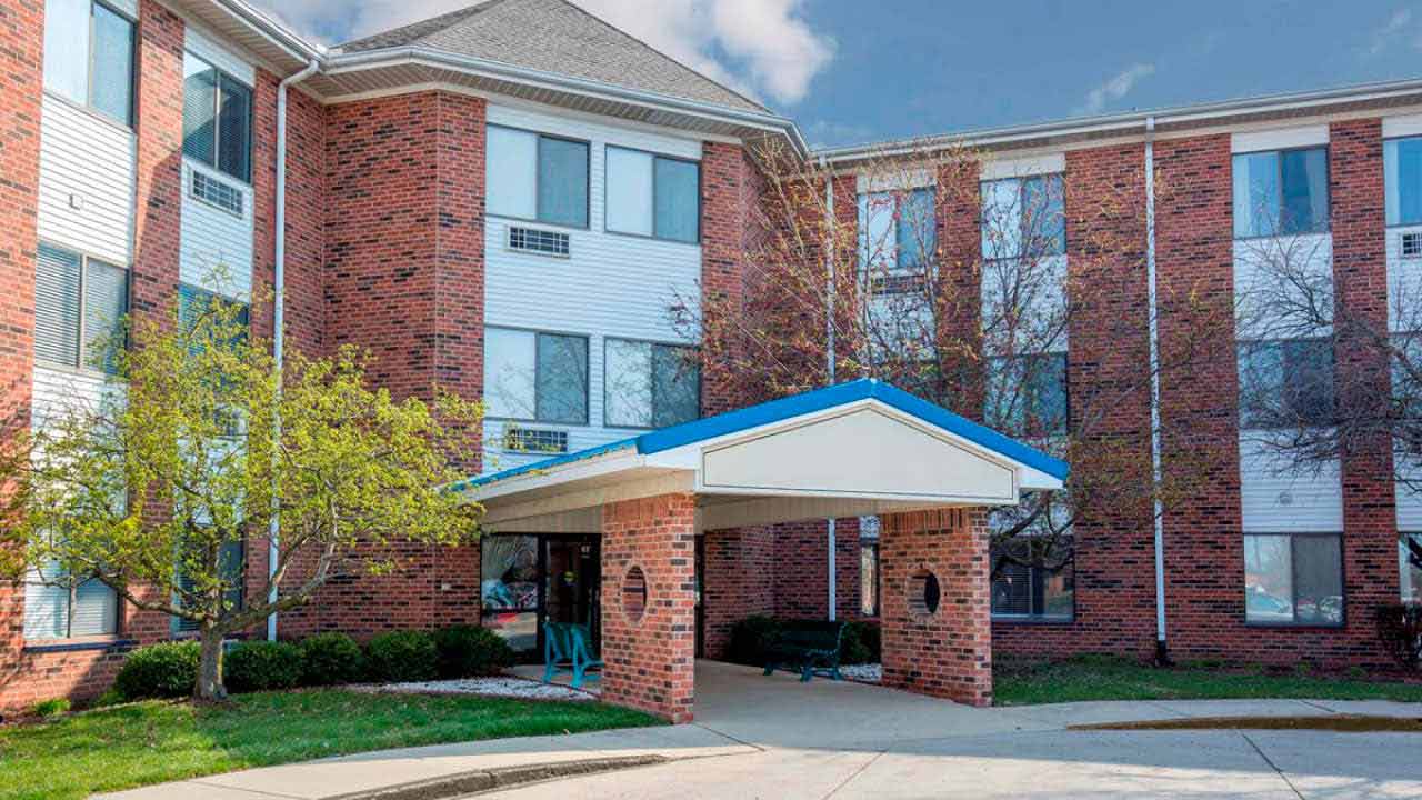 Multi-story senior living building at Brenden Gardens Senior Living in Springfield, IL, Sangamon County.