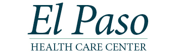 Logo for El Paso Health Care Center. The text 