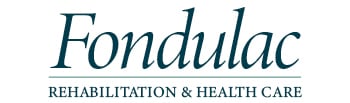 Logo for Fondulac Rehabilitation & Health Care with the word 
