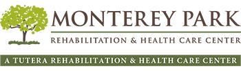 Logo for Monterey Park featuring a stylized tree on the left and 