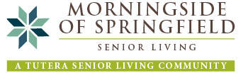 Logo for Morningside of Springfield Senior Living, featuring a geometric star design and the tagline 