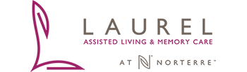 Logo for Laurel Assisted Living & Memory Care, featuring a stylized L in maroon adjacent to the text, reflecting our commitment to Assisted Living & Memory Care.
